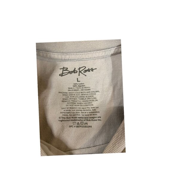 Bob Ross “There Are No Mistakes, Just Happy Accidents” Tee Shirt Gray Size L - Picture 3 of 10